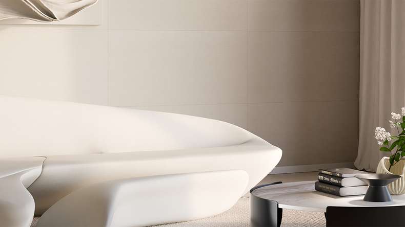 planeo Wandverkleidung SPC - CeraRock Tile Stripes Concrete Cream 120 x 60 cm