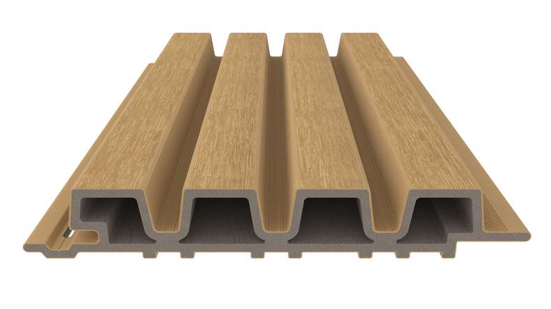 planeo LINEA Slim - Bardage de façade en WPC CoEx, couleur sable, 2900 x 215 mm