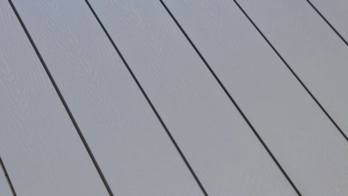 planeo WPC - pannello per decking solido grigio - scanalato/goffrato