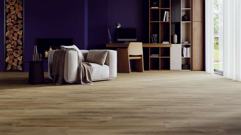 planeo Vinyle à clic rigide - HOMEtec Basic 30 IXPE Warm Meadow Oak | Isolation phonique intégrée (RP-E30-1)