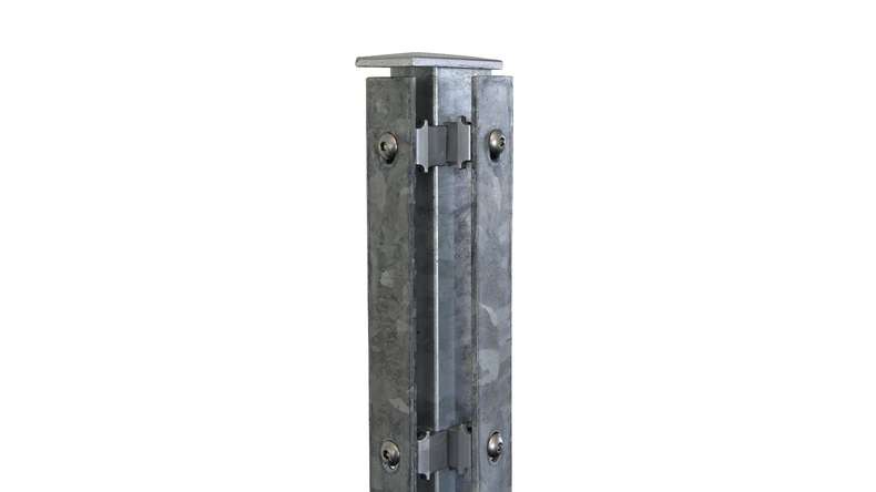 Poteau d'angle de type FB galvanisé à chaud pour clôture à double maille