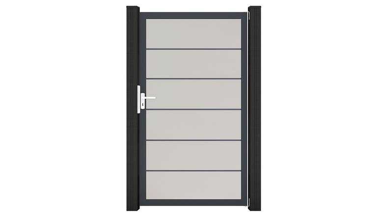planeo Gardence Simply Premium - PVC-Universaltor Weiss mit Alu-Rahmen 100 x 180 cm