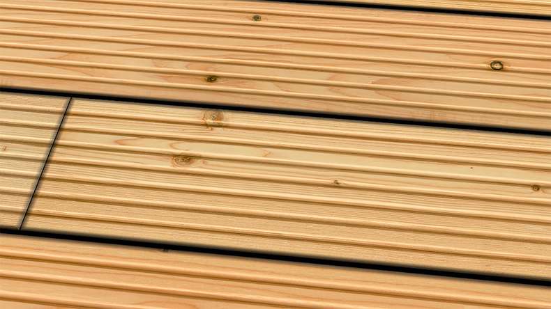 TerraWood Terrasse en bois - Douglas canadien - strié / rainuré