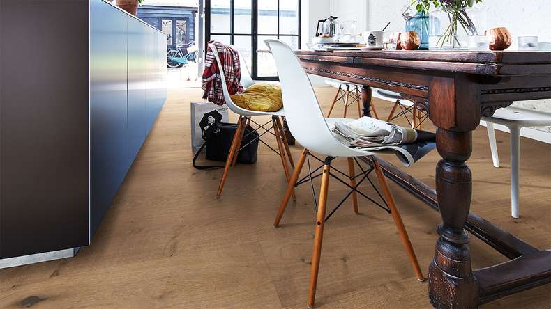 Sol en bois MEISTER Lindura HD 400 - 08905 Chêne authentique greige huilé naturel 2200 x 270 x 11 mm (500213-2200270-08905)