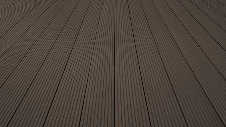 planeo Kit complet TitanWood 5m de structure en lames creuses rainurées brun foncé 55,5m² incl. Alu-UK