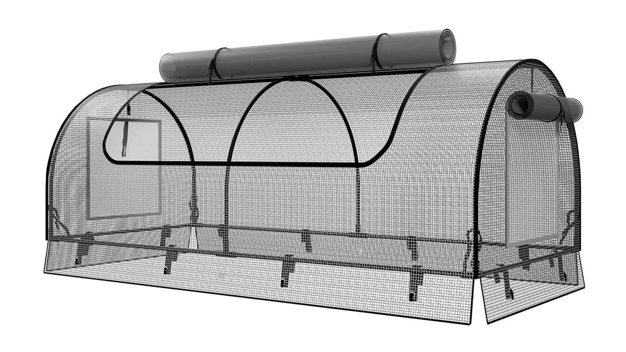 planeo Rehausse pour plate-bande surélevée Filet PE - blanc 149.9 x 69.4 x 62 cm