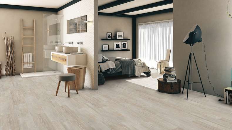 Gerflor Vinyle à clic Rigid - Création 55 Clic Acoustic White Lime | Isolation phonique intégrée (61240584)