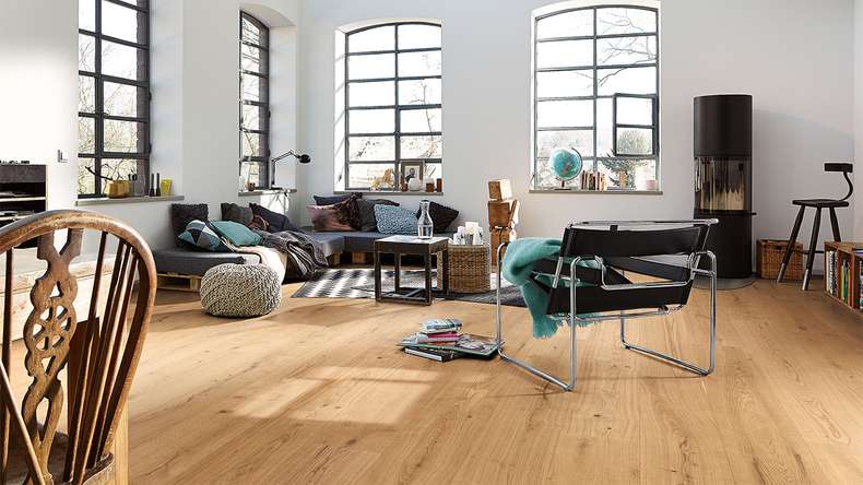 Sol en bois MEISTER Lindura HD 400 - 08902 Chêne authentic pure huilé naturel 2200 x 270 x 11 mm (500213-2200270-08902)