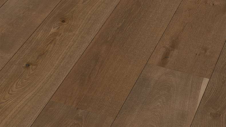 Sol en bois MEISTER Lindura HD 400 - 08903 Chêne authentique gris olive structure vintage, huilé naturel 2200 x 270 x 11 mm (500213-2200270-08903)
