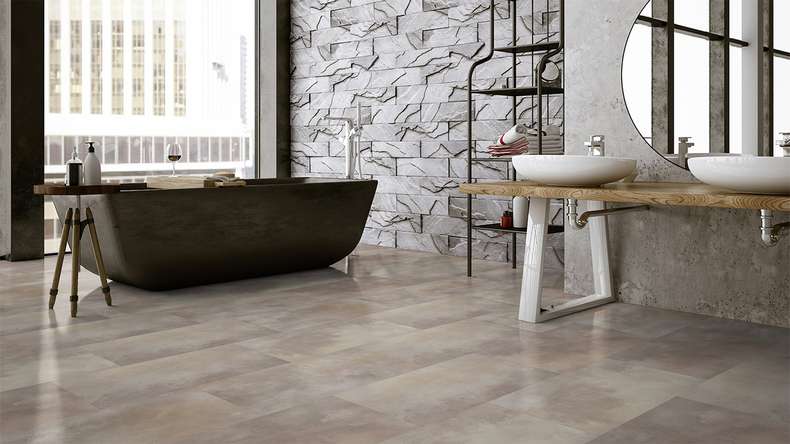 Gerflor Vinile ad incastro - Virtuo 55 Rigid Acoustic Acuarela Taupe | isolamento acustico integrato (39071476)