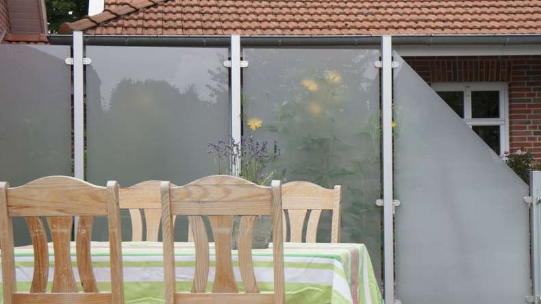 planeo Gardence Flair - Brise vue Verre Oblique droite Satiné 90 x 180 cm