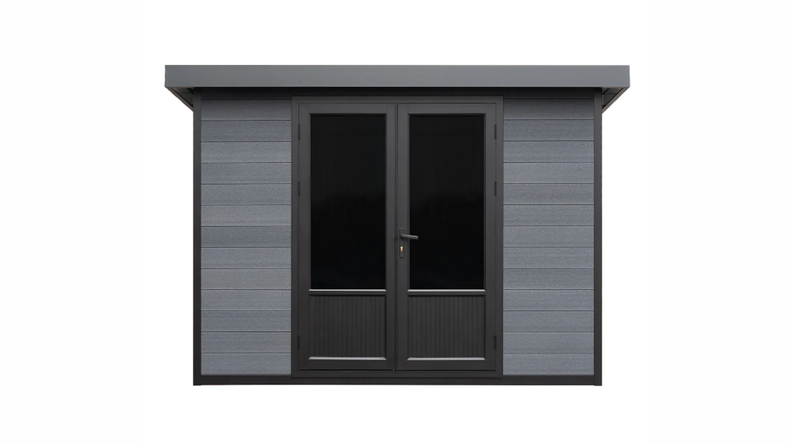 planeo WPC CoEx Pultdach Gartenhaus M - Anthrazit 280 x 280 cm