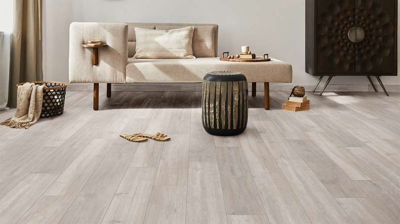 planeo Laminat - Eiche Silbergrau | antibakterielle Oberfläche (KRO-8001)