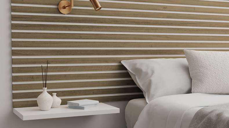 Skaben Akustikpaneele SilentWall Easy-Sticks - Eiche Rustikal - 250 x 3,45 cm 4 Stk.