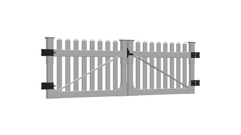 planeo Privara - PVC Vorgartenzaun Tor Weiß - UV-Beständig | 300 x 80 cm