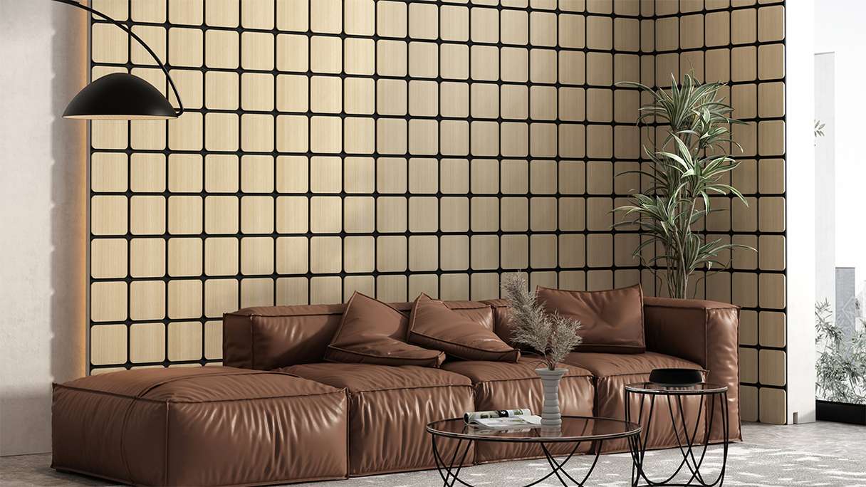 Skaben Panneaux acoustiques SilentWall - Carré Chêne Naturel Clair - 60 x 58,5 cm
