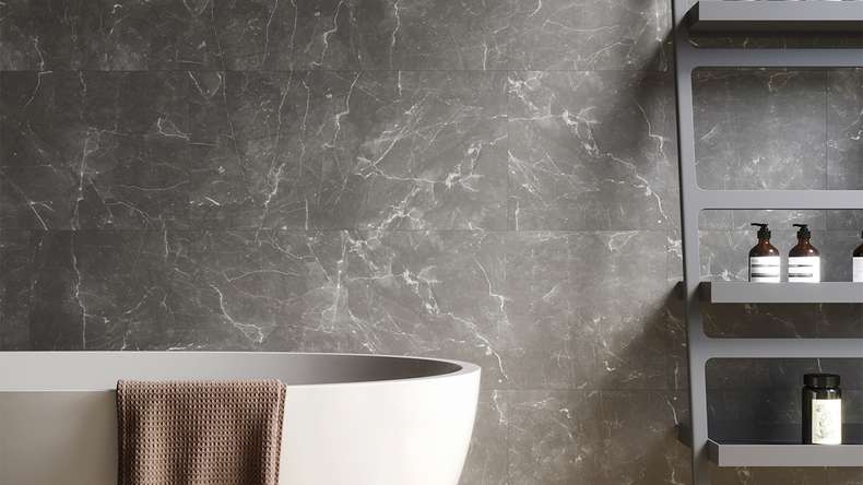 planeo Wandverkleidung Kunststoff - Wall&Floor Design Chino Dark supermatt 80 x 40 cm