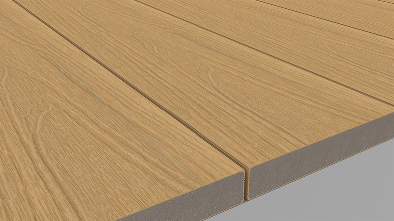 planeo UNIDeck - WPC CoEx ummantelte Terrassendiele Sand 3m - strukturiert/glatt gebürstet
