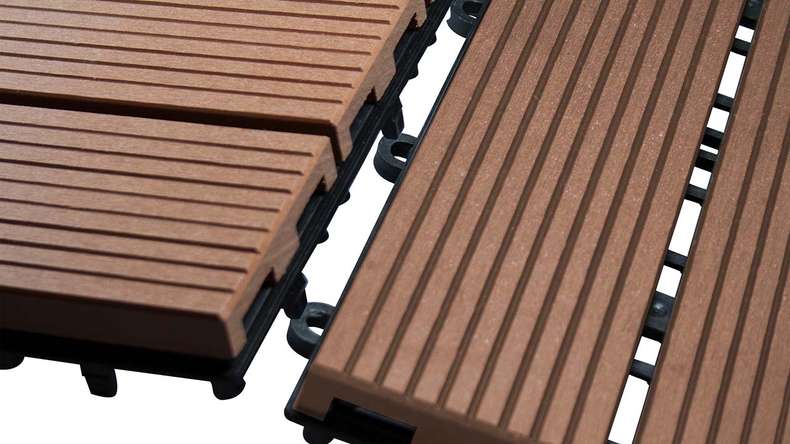planeo WPC piastrella per patio marrone 30x30 cm - 6 pz.
