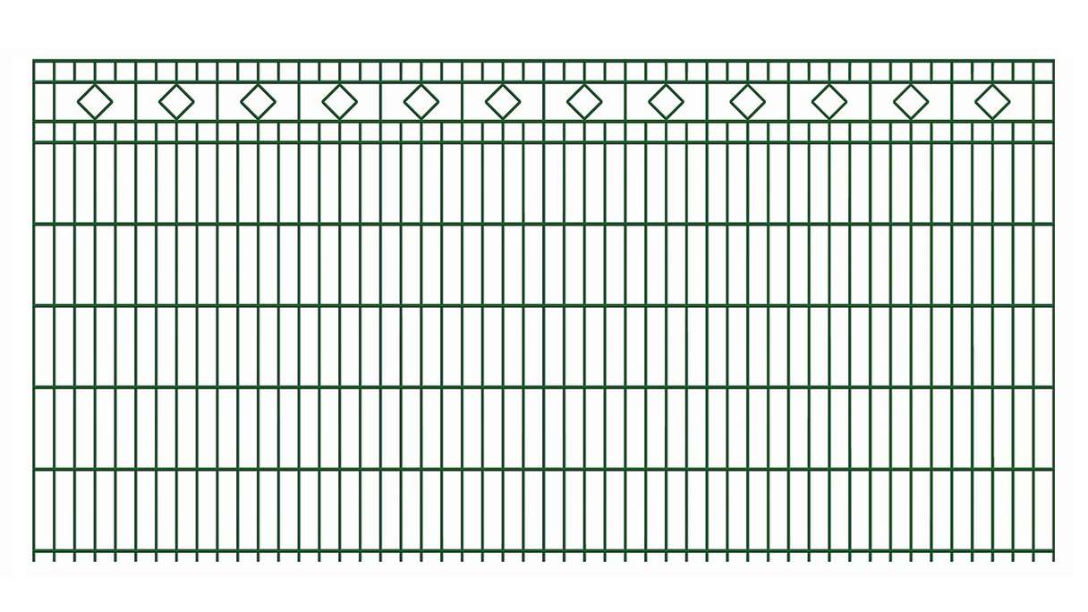 recinzione a doppio picchetto planeo quadrato 6/6/6 RAL 6005 verde muschio