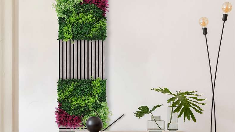 pannello acustico planeo - MixWall Leaf Mood Pink Mixed Flora 52 x 52 cm | pianta artificiale (PLMW-92111)