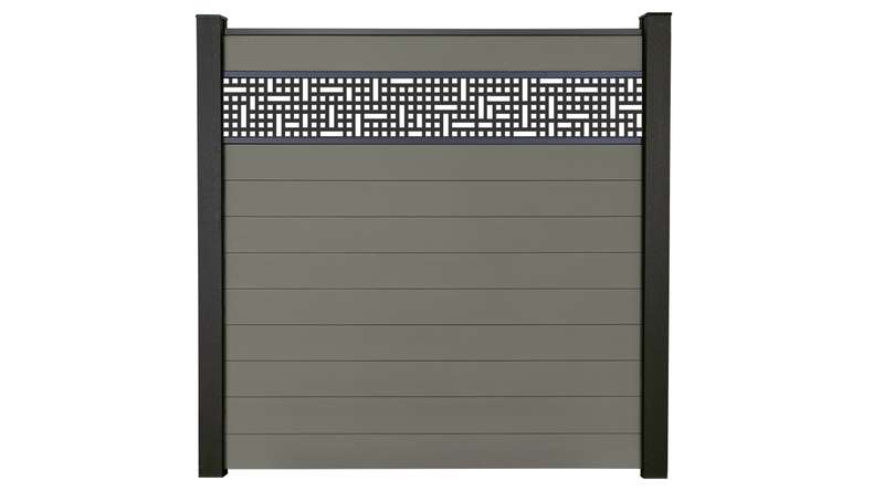 planeo Gardence Strong - BPC-Steckzaun Mesh Grau 180 x 180 cm