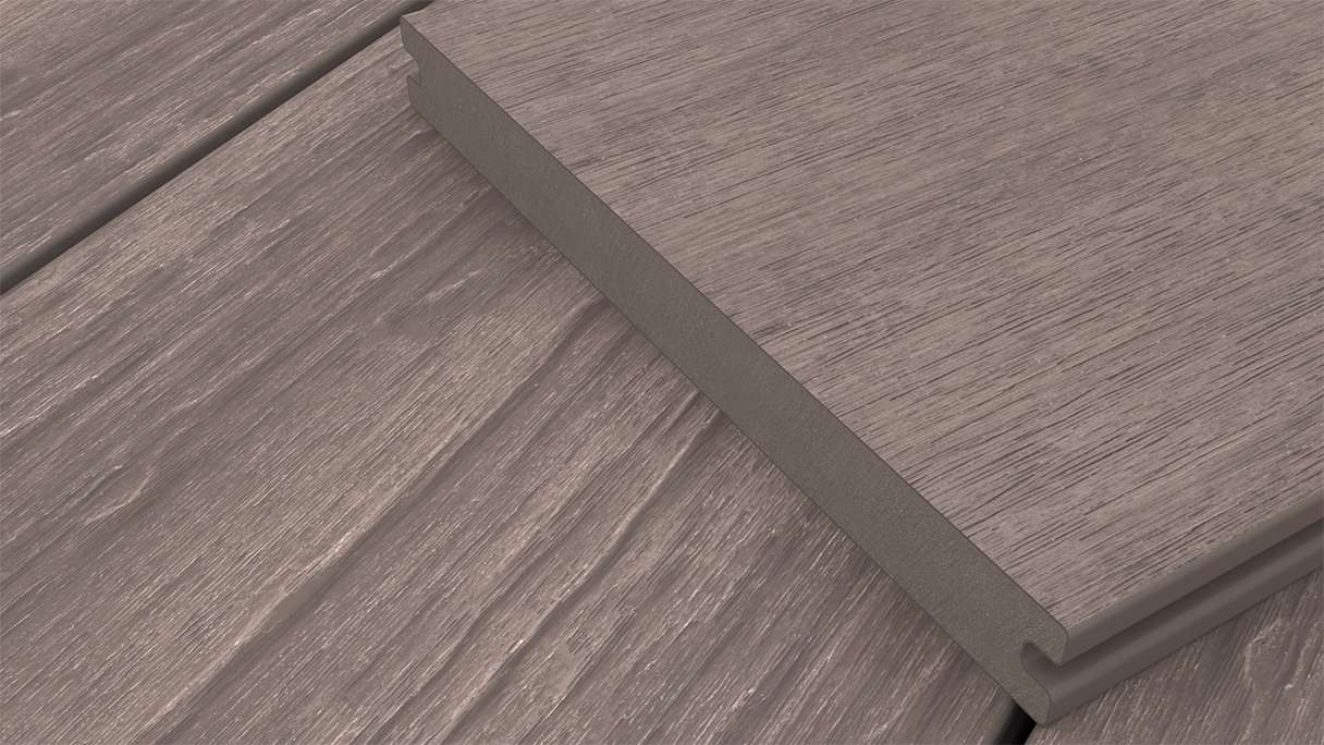 planeo MAXLine Antique - Decking XL rivestito in WPC CoEx massiccio - grigio 3m rustico strutturato/liscio spazzolato