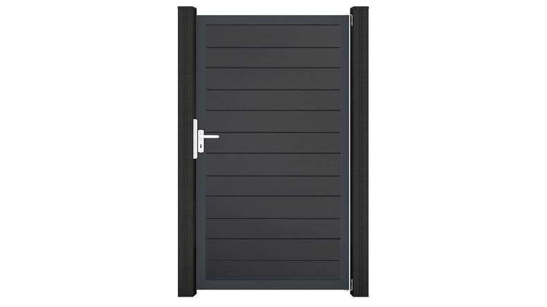 planeo Gardence Simply Small - PVC-Universaltor Anthrazitgrau mit Alu-Rahmen 100 x 180 cm