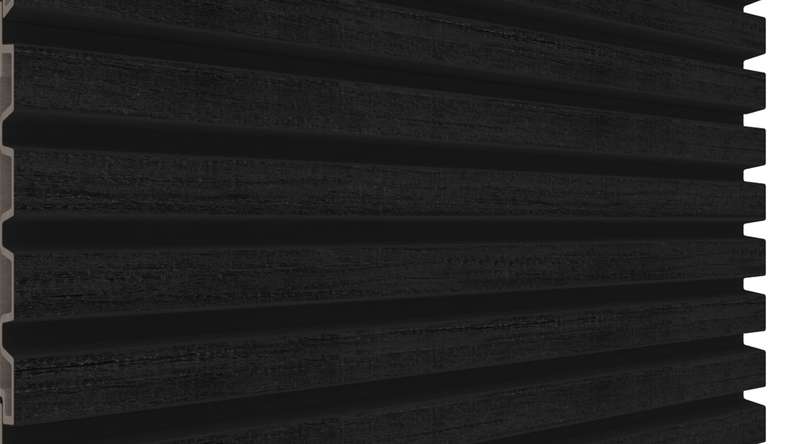 planeo LINEA Slim - Bardage de façade en WPC CoEx noir 2900 x 215 mm