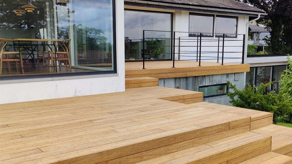 decking in legno planeo - sabbia di bambù 20 x 140 x 2200 mm liscia/francese