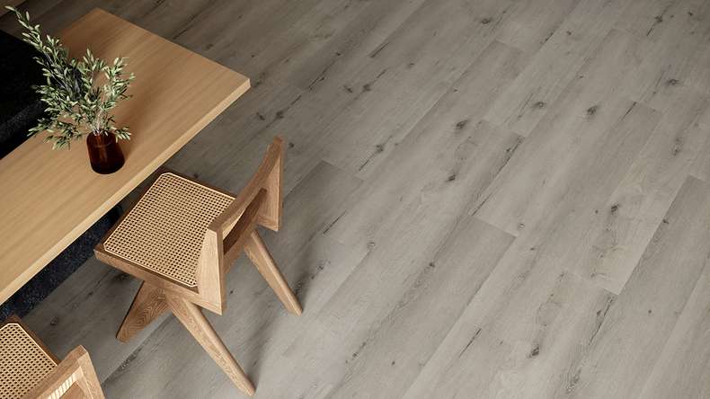 planeo WPC Vinile ad incastro - PUREtec MAX 70 EIR Light Grey Oak | Isolamento acustico integrato (RP-A50-5)