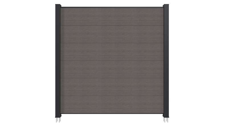 planeo INFINITY XL-Board - Clôture à emboîter WPC CoEx gris foncé 176 x 183