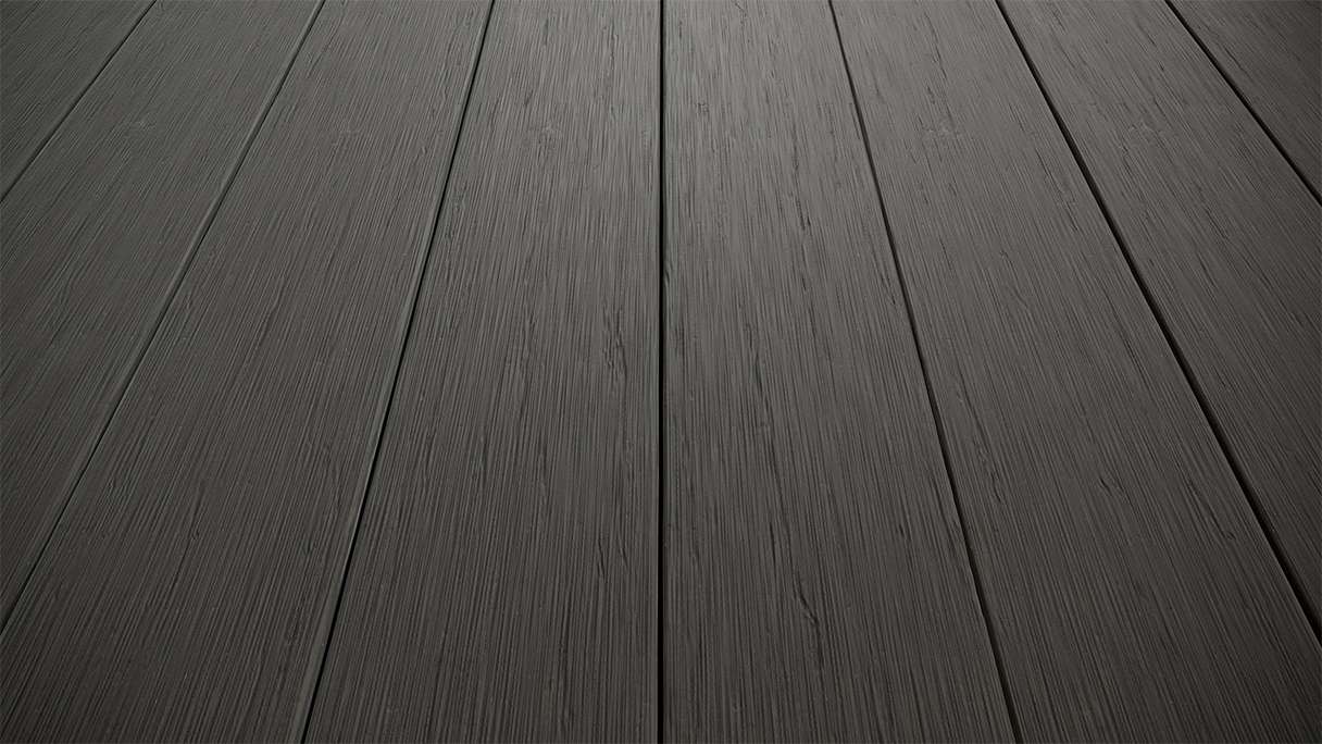 planeo AntikWood Lame de terrasse WPC massif - gris anthracite 3m vieilli à l'ancienne