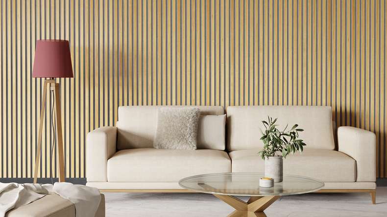 Pannelli acustici Skaben SilentWall Pro - rovere marrone chiaro - 250 x 60 cm