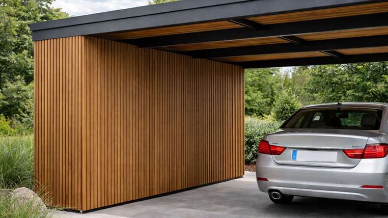 planeo DesignPro - WPC Fassadenverkleidung Burma Teak | Schwarz 2900 x 175 mm