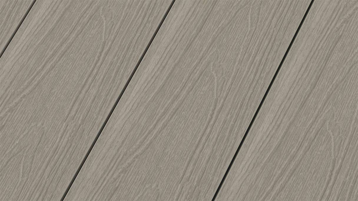 planeo MAXLine Nature - WPC CoEx lame de terrasse XL gainée chambre creuse - gris clair 3m structuré/lisse brossé
