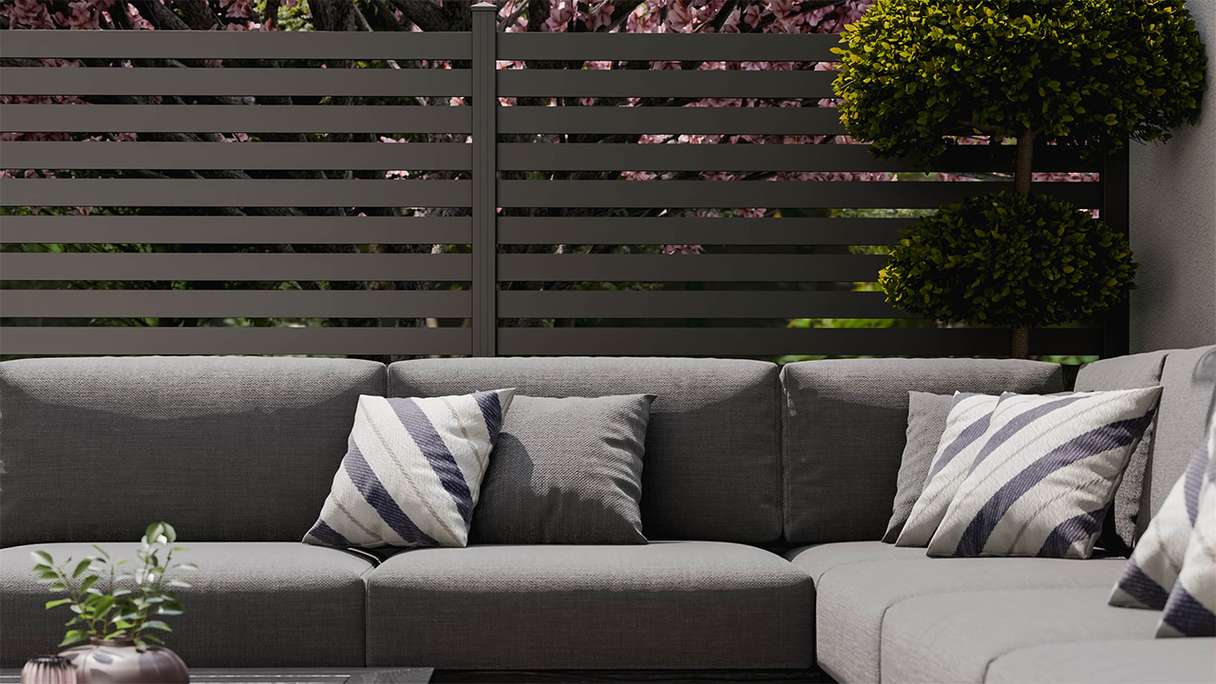 planeo Gardence Metallic Edge - Recinzione da giardino in alluminio quadrata antracite | DB703