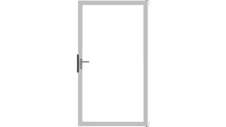planeo Gardence Flair - Porte universelle DIN verre clair avec cadre aluminium 100 x 180 cm