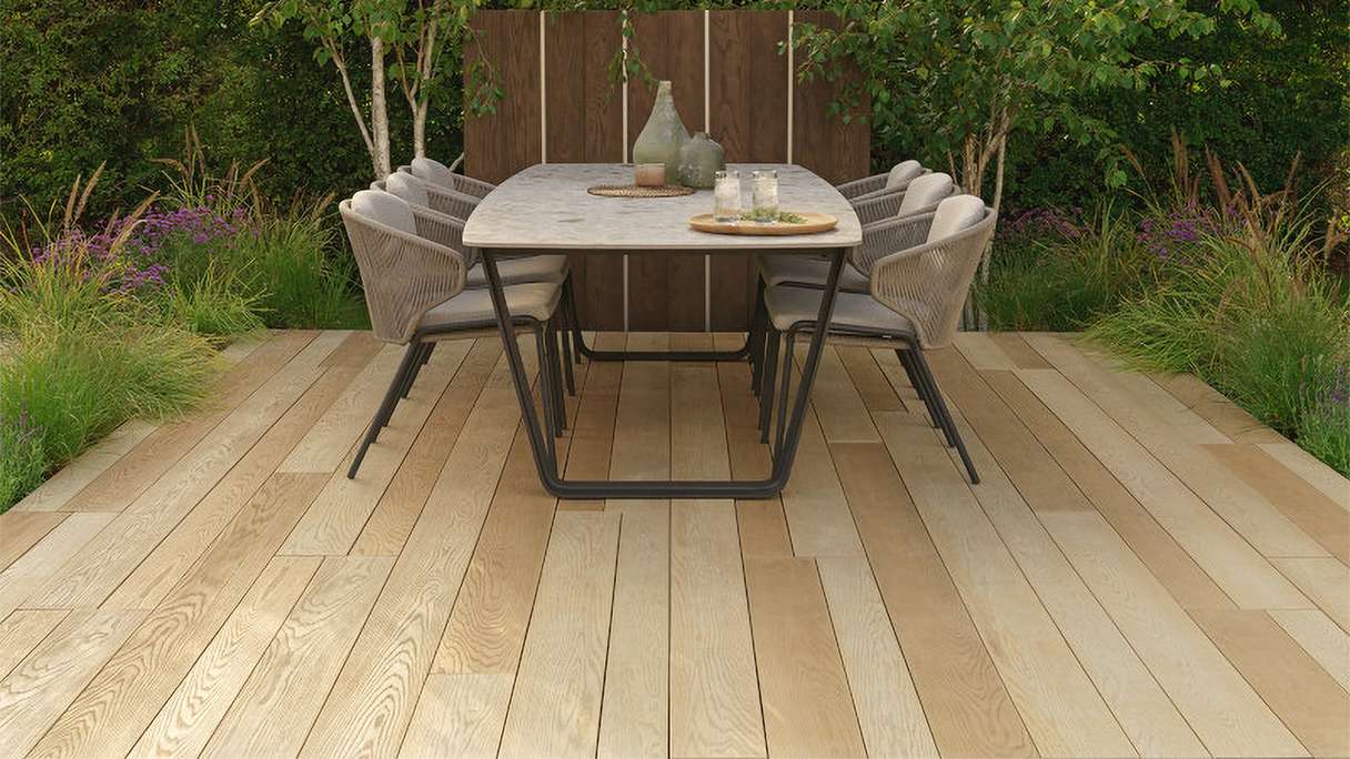 planeo Authoria PureBoard Lame de terrasse massive - Ashwood 3.6m structuré