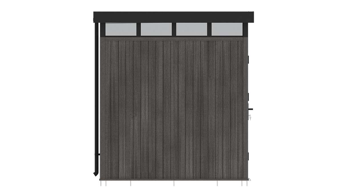planeo WPC CoEx Flachdach Gartenhaus S - Dunkelgrau 208 x 200 x 226.5 cm