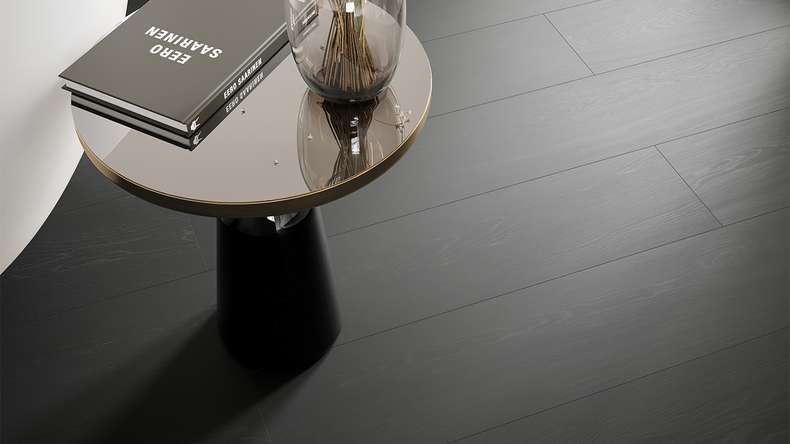 planeo Vinile rigido a incastro - Legno nero | Isolamento acustico integrato (100P190-N)