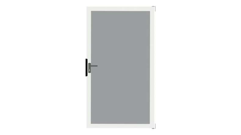 planeo Gardence Flair - Glas-Sichtschutz Tor DIN links Satiniert mit Anthrazit-Alurahmen 100 x 180 cm