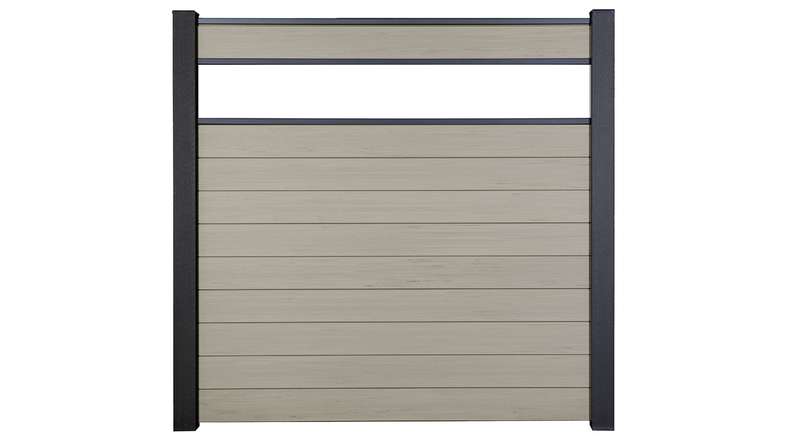 planeo Gardence Strong - BPC-Steckzaun Glas Satiniert Bi-Color Sand 180 x 180 cm