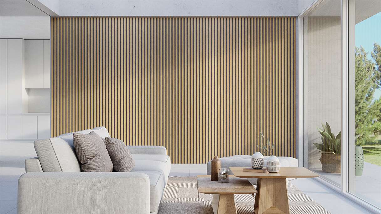 Pannelli acustici Skaben SilentWall Pro - rovere marrone chiaro - 250 x 60 cm