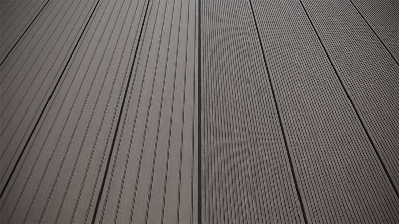 planeo LightWood WPC Terrassendiele Hohlkammer - Hellgrau 3m gerillt/genutet