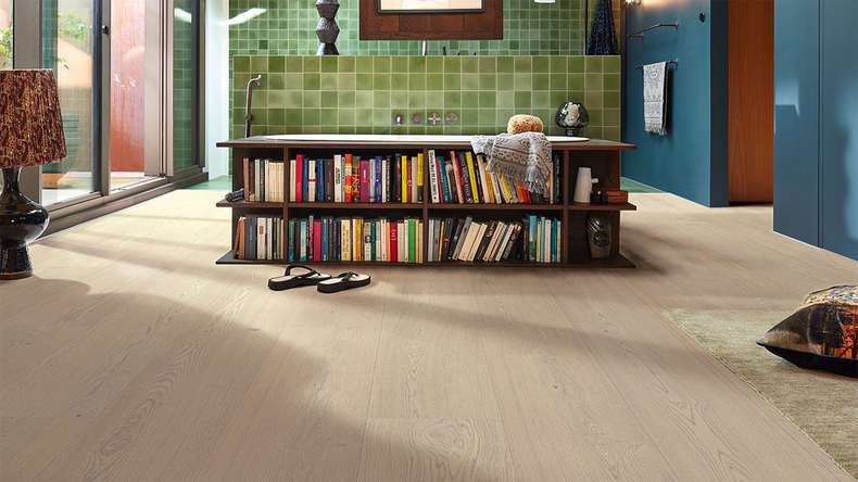 Sol en bois MEISTER Lindura HD 400 - 20228 Chêne animé crème de lait ultra-mat 2200 x 270 x 11 mm (500214-2200270-20228)
