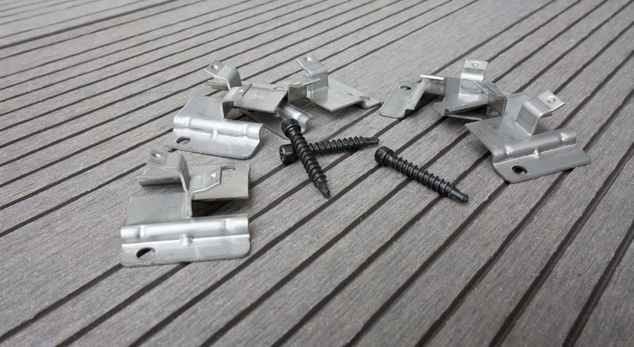 clip per terrazza in acciaio inox planeo WPC-Profi giunto da 4 mm - 100 pz. incl. viti