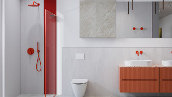 planeo Wandverkleidung SPC - CeraRock Tile Stripes Concrete White 120 x 60 cm