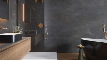 planeo Wandverkleidung SPC - CeraRock Tile Stripes Black Slate 120 x 60 cm