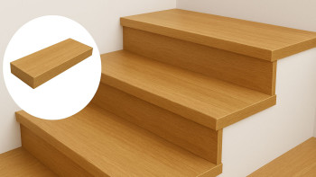 planeo Blockstufe Gerade 40mm Tischlerplatte + Vinyl | Dekor und Abmessung individuell wählbar